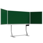 Klappschiebetafel, frei stehend, Stahlemaille grün, 100x200 cm HxB 
